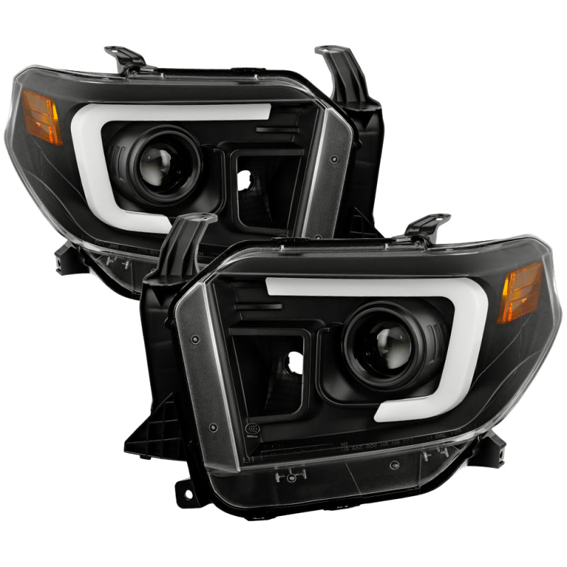 SPYDER 14-17 Toyota Tundra(SR/SR5) Light Bar Projector Headlights - LED - Black PRO-YD-TTU14AP-BK 5088055