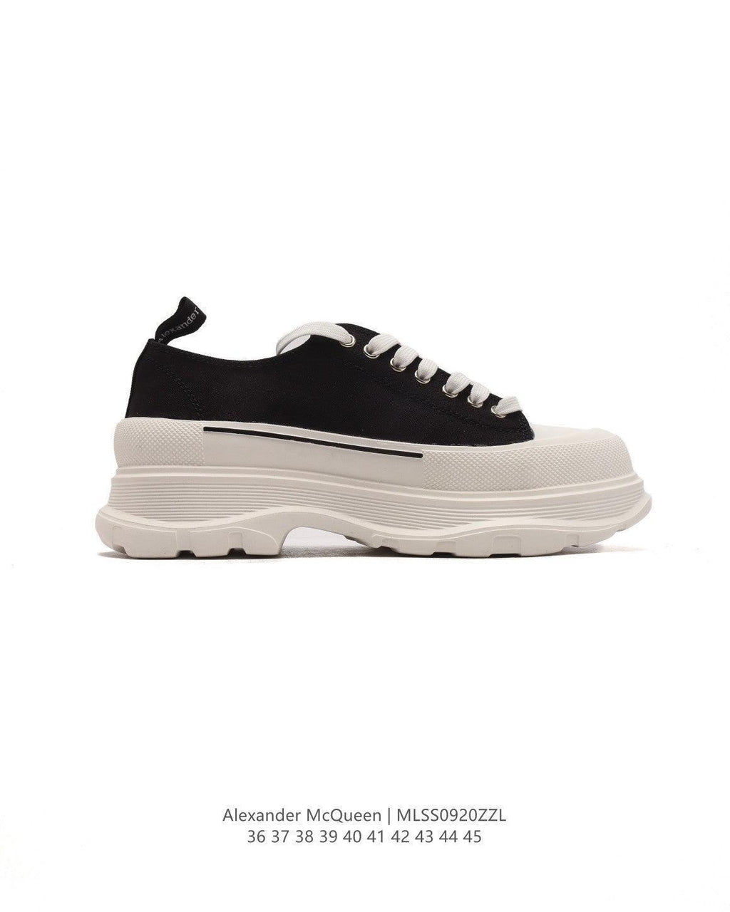 Alexander McQueen Women Tread Slick lace-up Sneakers 'Black/White'