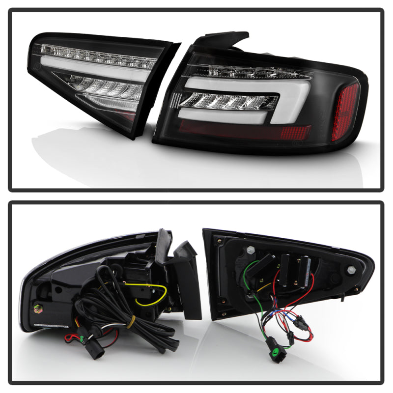 SPYDER 13-16 Audi A4 4DR LED Tail Lights LED Clear Reverse Lights - Black ALT-YD-AA413-SEQ-BK 5087171