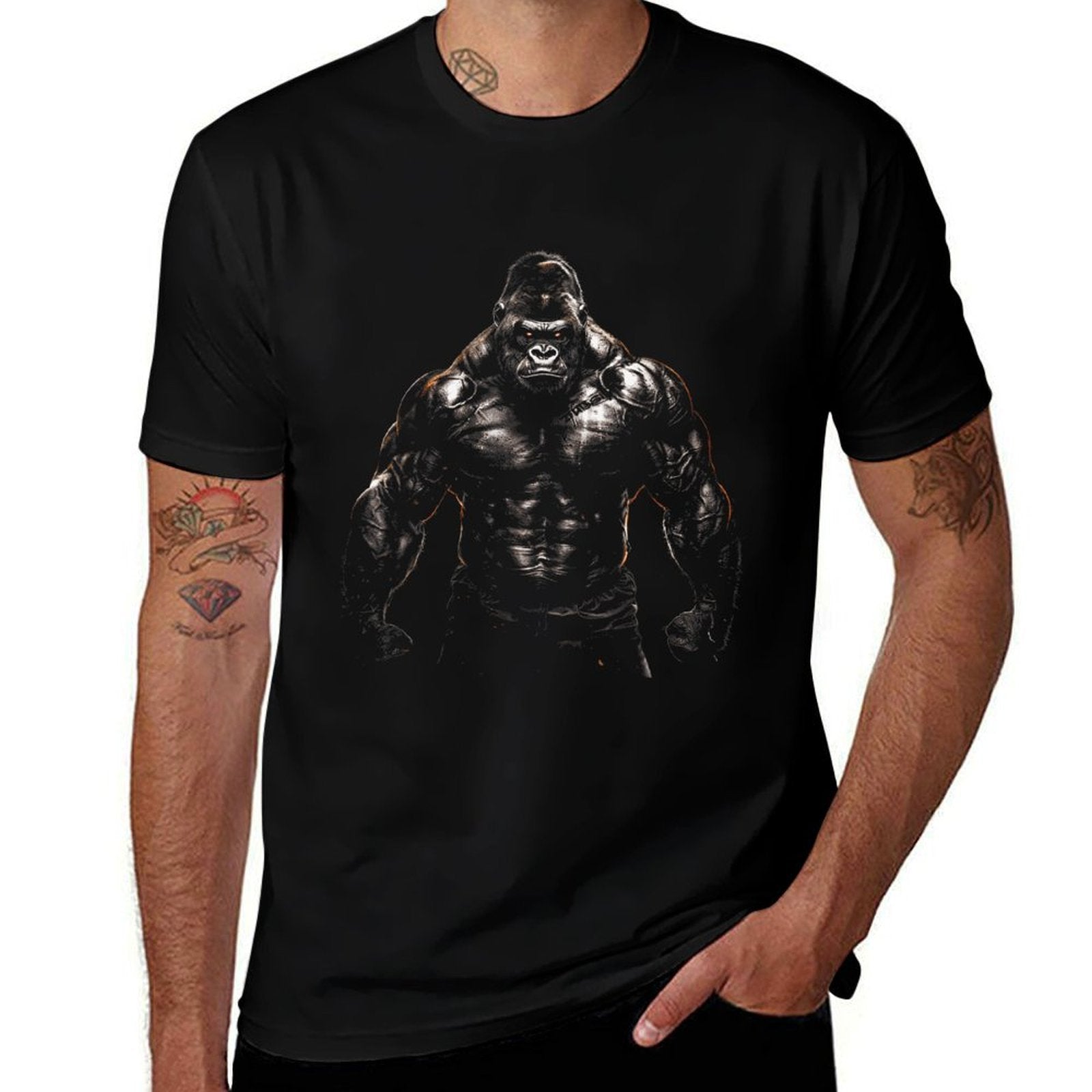 Gorilla Monkey Gym Wear Bodybuilding Workout Motivation  Relaxed-fit T-Shirt