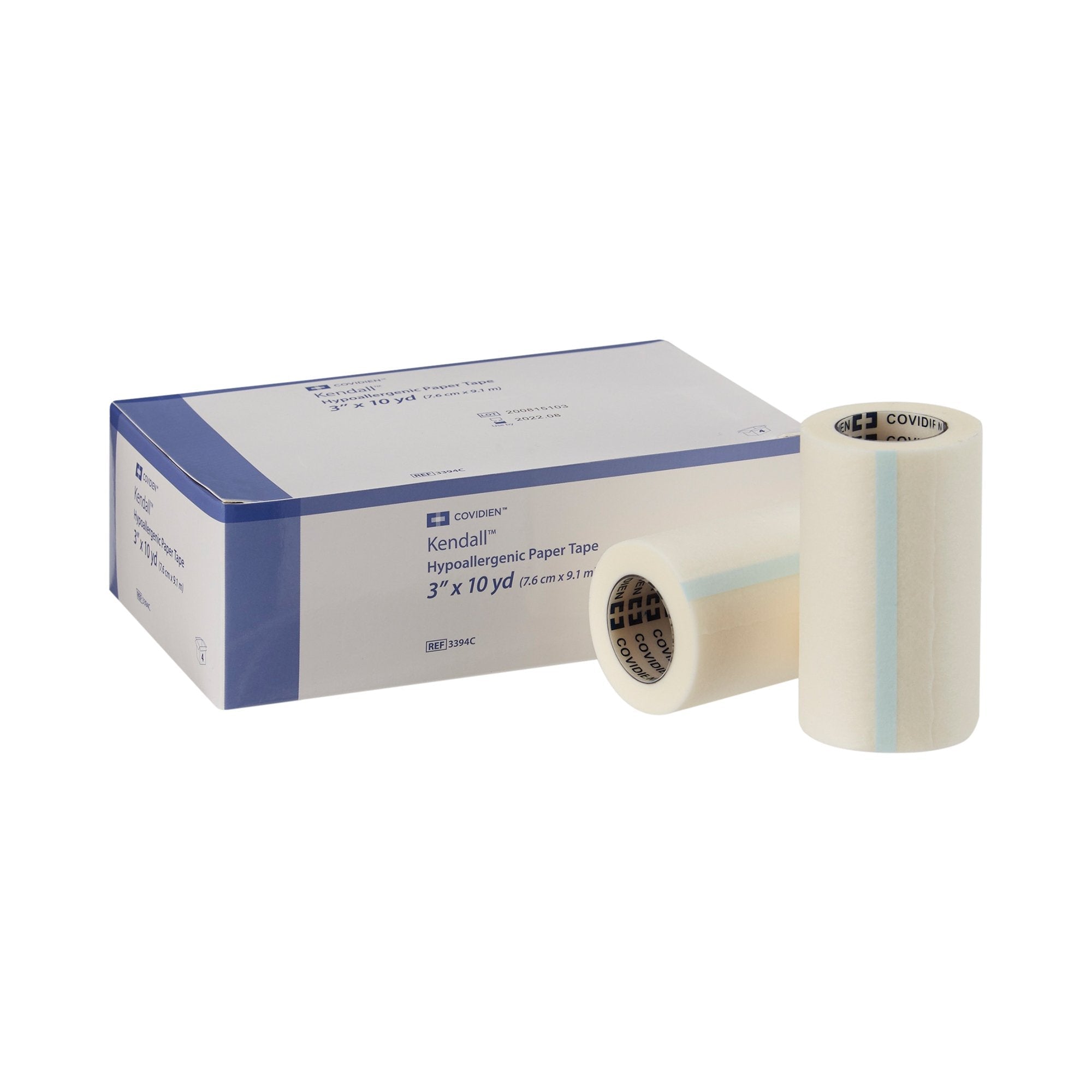 Kendall™ Hypoallergenic Paper Medical Tape, 3 Inch x 10 Yard, White 3394C