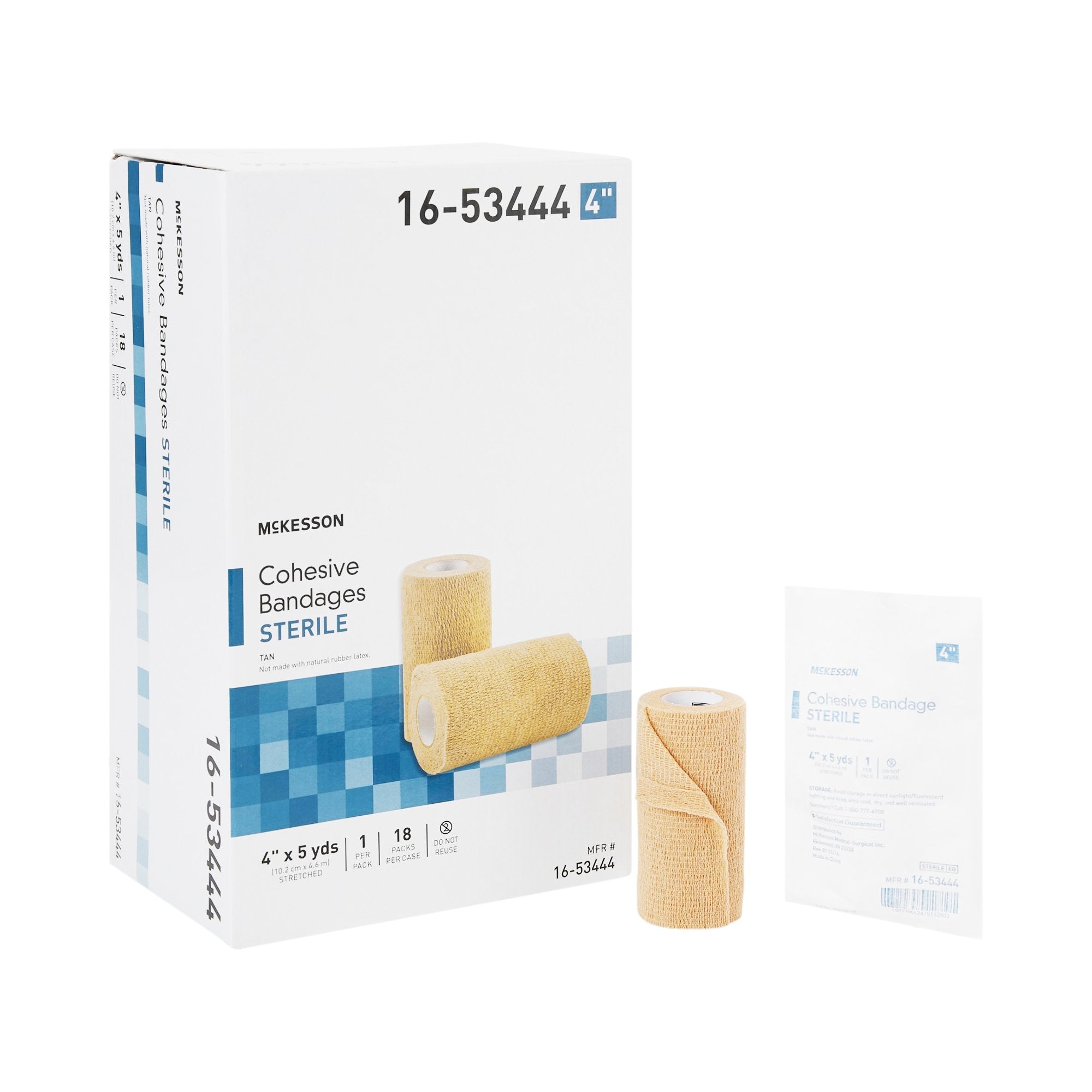 McKesson Self-adherent Closure Cohesive Bandage, 4 Inch x 5 Yard 16-53444