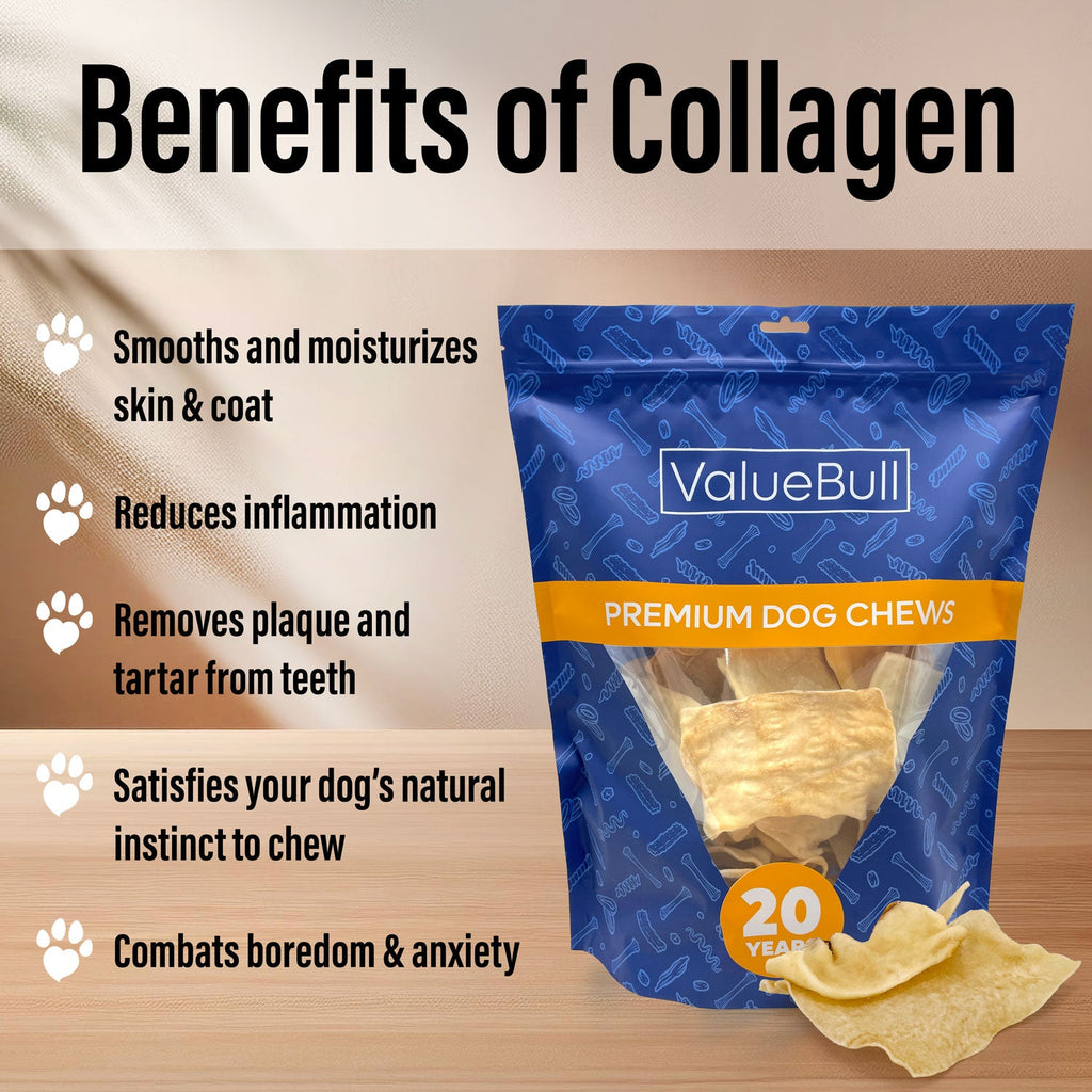 ValueBull USA Collagen Chips Dog Chews, Natural Long-Lasting Dog Treats, 50 Count