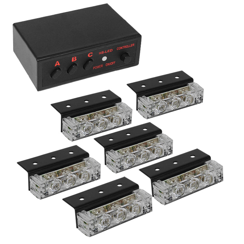 SPYDER Xtune LED Strobe Lights 6 pcs 18 LEDs w/Control Box White ACC-LED-STL18-W 5062925