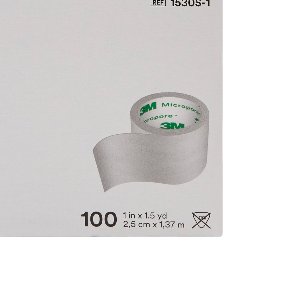 3M™ Micropore™ Paper Medical Tape, 1 Inch x 1-1/2 Yard, White 1530S-1