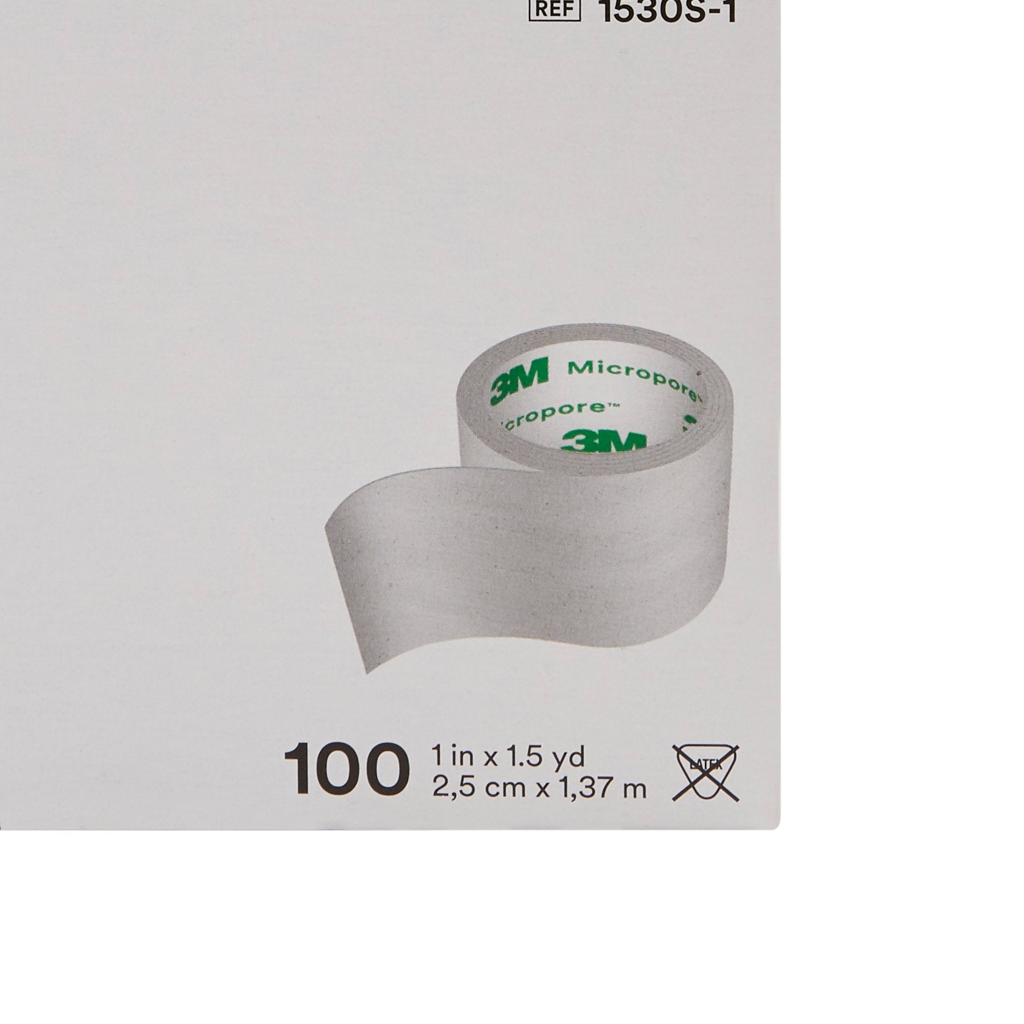 3M™ Micropore™ Paper Medical Tape, 1 Inch x 1-1/2 Yard, White 1530S-1