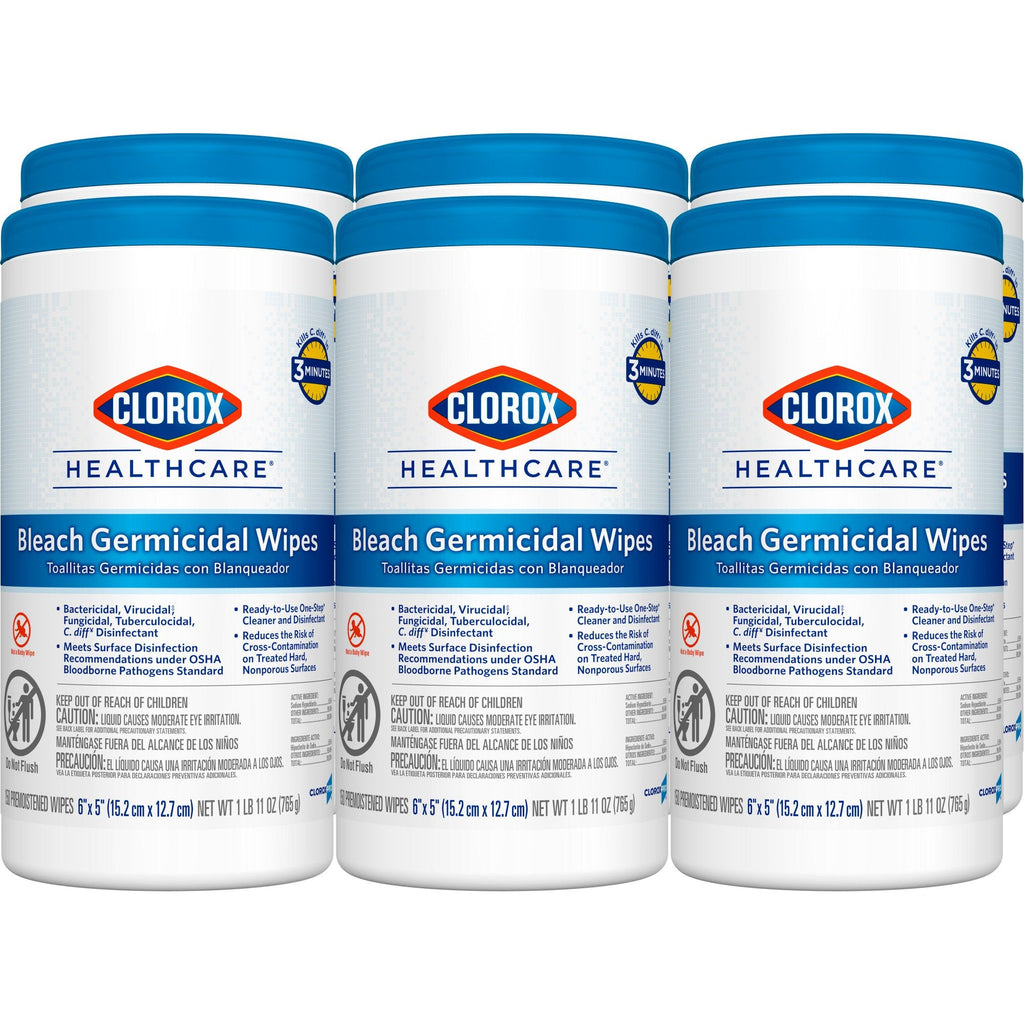 Clorox Healthcare® Bleach Germicidal Wipes, Canister, 150 ct. 30577