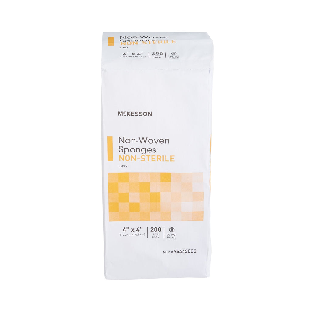 McKesson Nonwoven Sponge, 4 x 4 Inch, 4-Ply 94442000