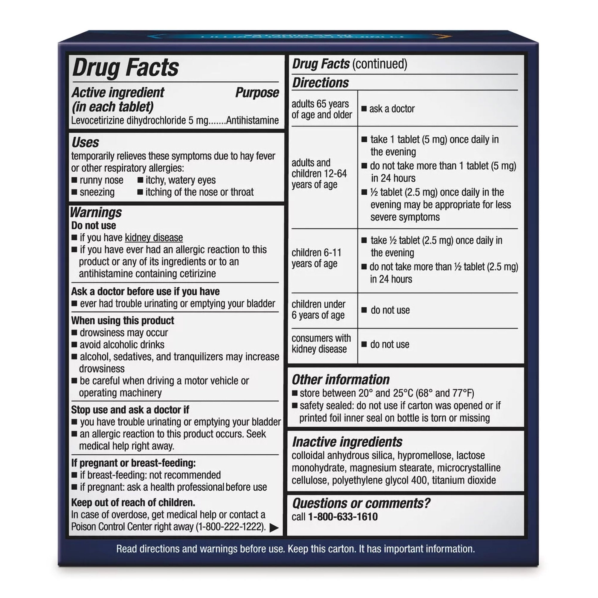 Xyzal® Allergy 24 HR Tablets 04116735101