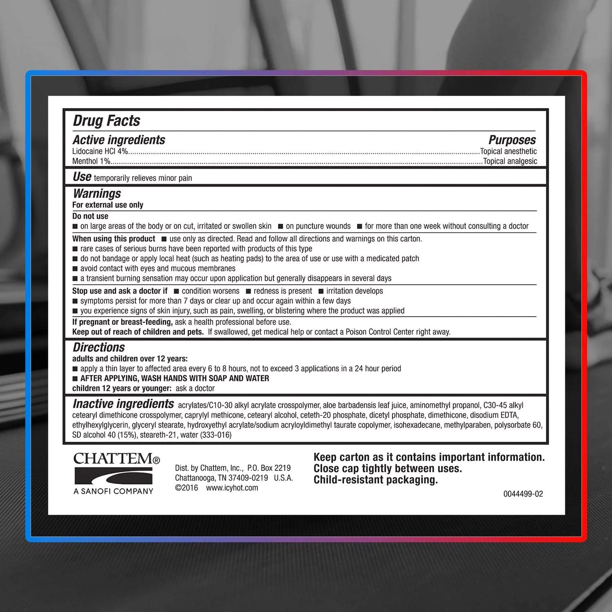 Icy Hot Lidocaine Pain Relief Cream 04116717101