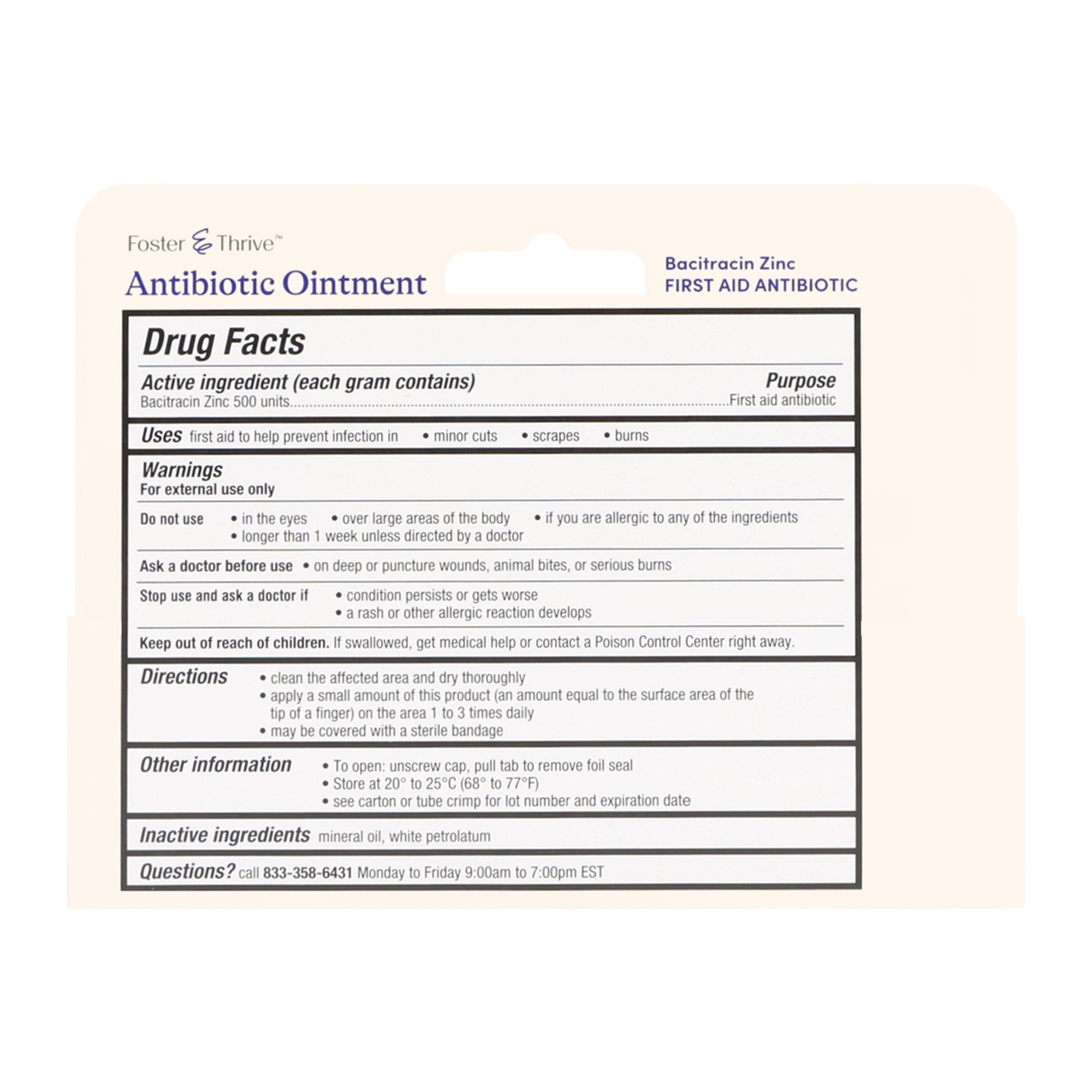 Foster & Thrive™ Bacitracin Zinc Antibiotic Ointment 70677121101