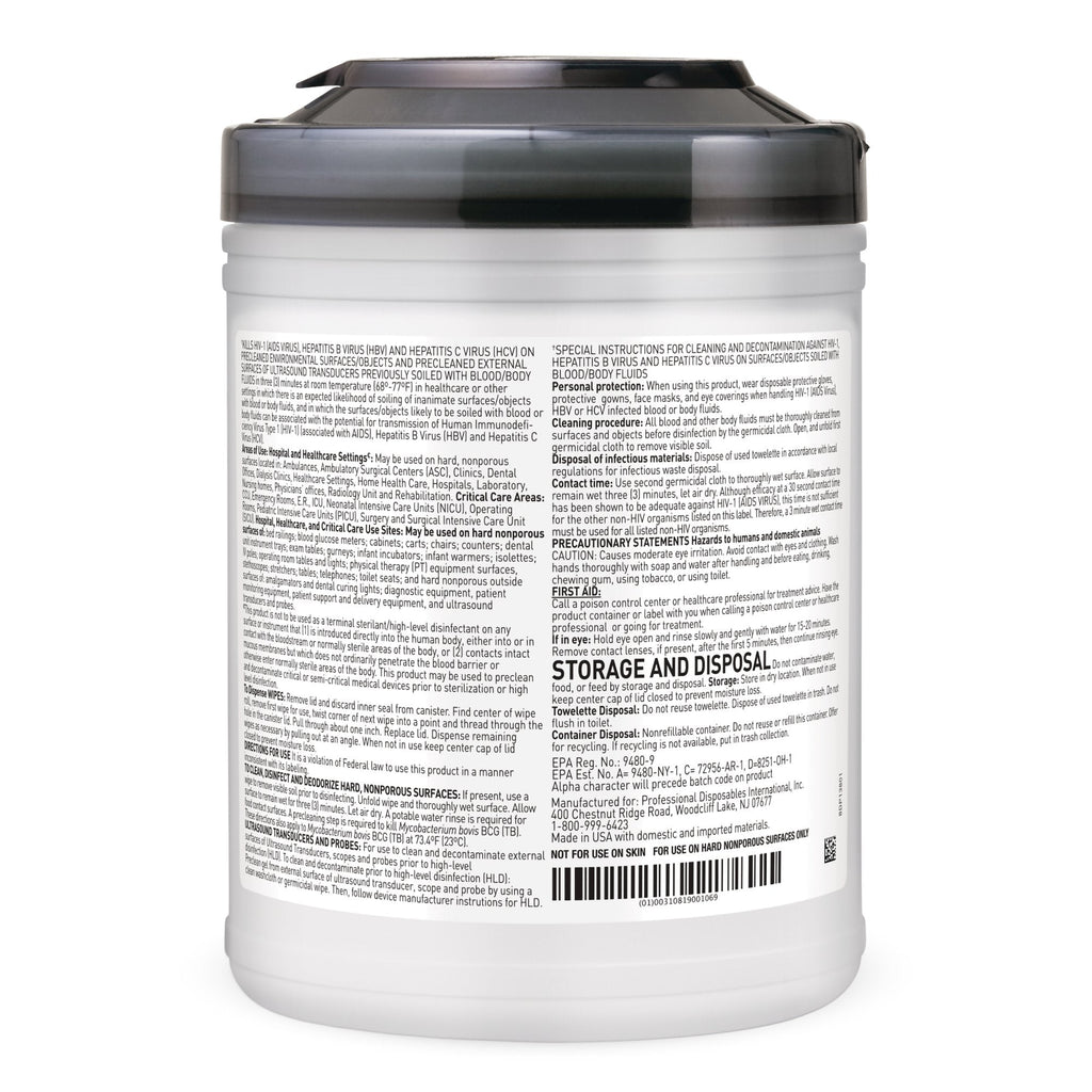 Sani-Cloth® AF3 Germicidal Large Disinfectant Wipes, Canister, 160 ct. P13872