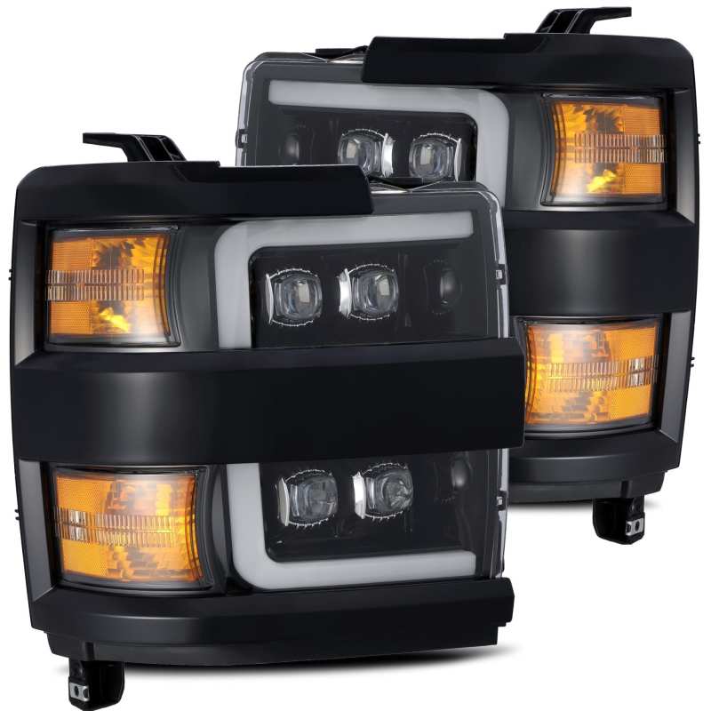 AlphaRex 15-18 Chevy 2500HD NOVA LED Proj Headlight Plank Style Jet Blk w/Activ Light/Seq Signal/DRL 880229 *Discontinued