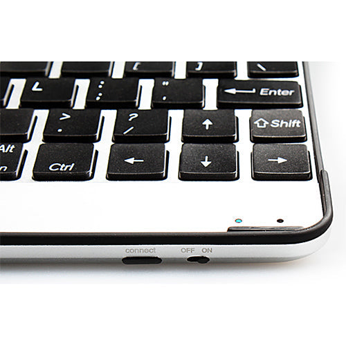 Wireless Keyboard with Aluminum Alloy Cover, Silver and Black Design