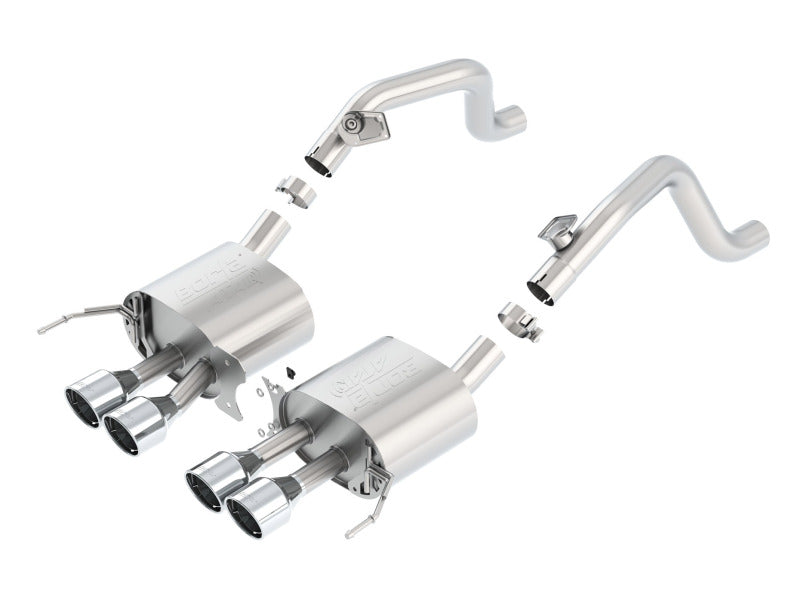Borla 2014 Chevy Corvette C7 w/o AFM w/o NPP Atak Rear Section Exhaust Quad Rd RL IC Tips 11869