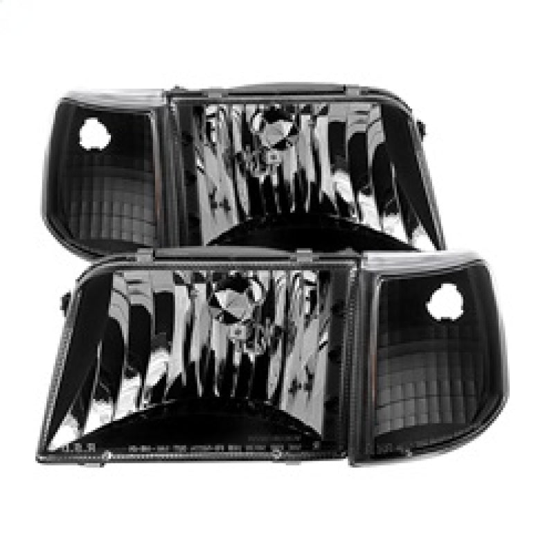 SPYDER Xtune Ford Ranger 93-97 Crystal Headlights w/ Corner Lights 4pcs Sets Black HD-JH-FR93-SET-BK 9029363