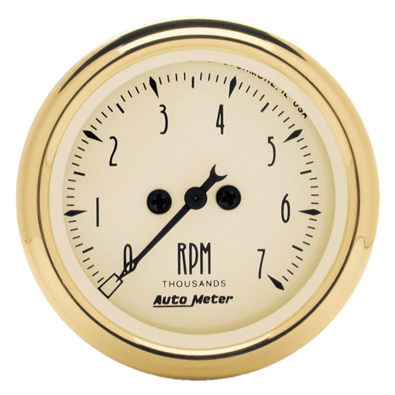 AutoMeter Gauge Tachometer 2-1/16in. 7K RPM In-Dash Golden Oldies 1594