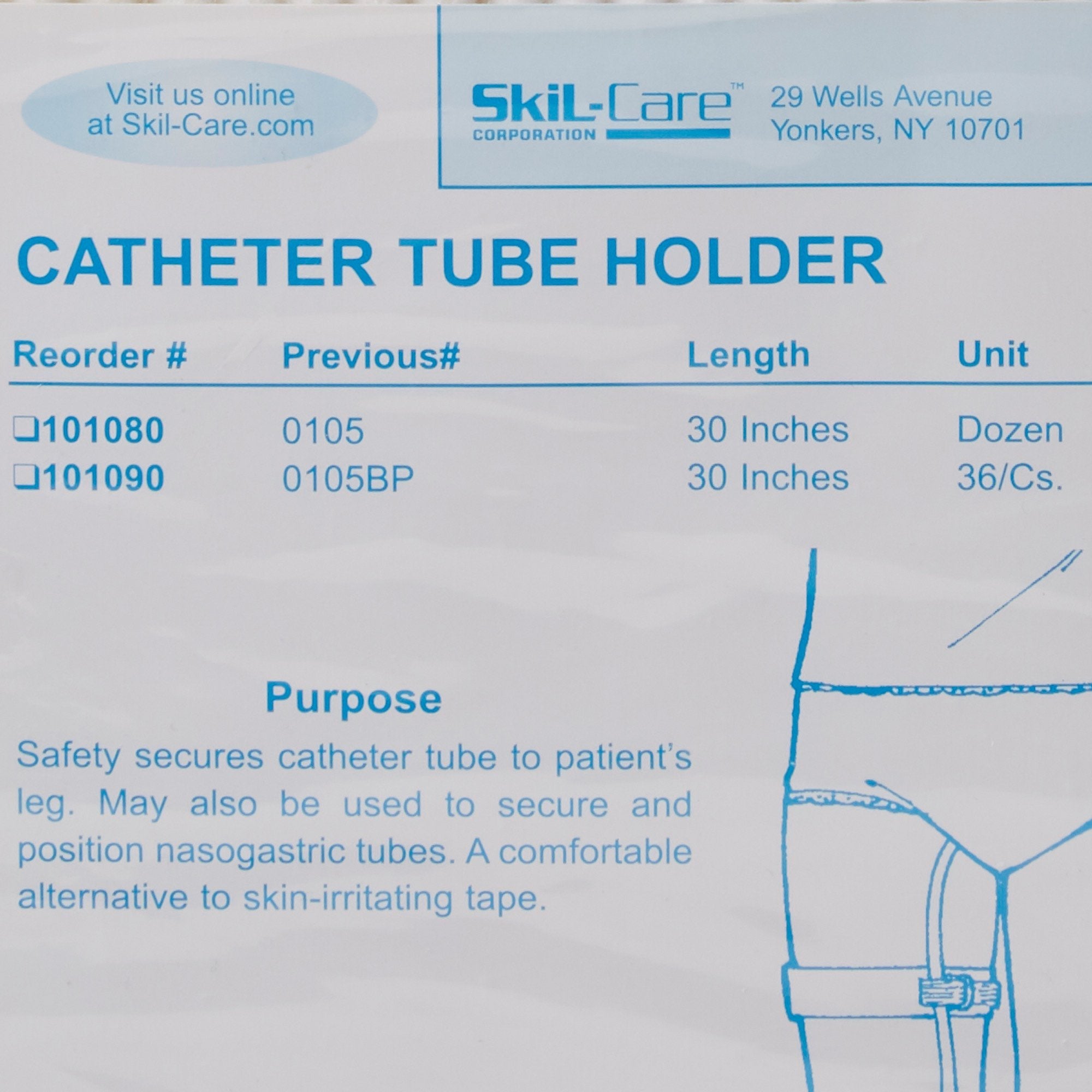 SkiL-Care Catheter Leg Straps, 30 Inch 101080