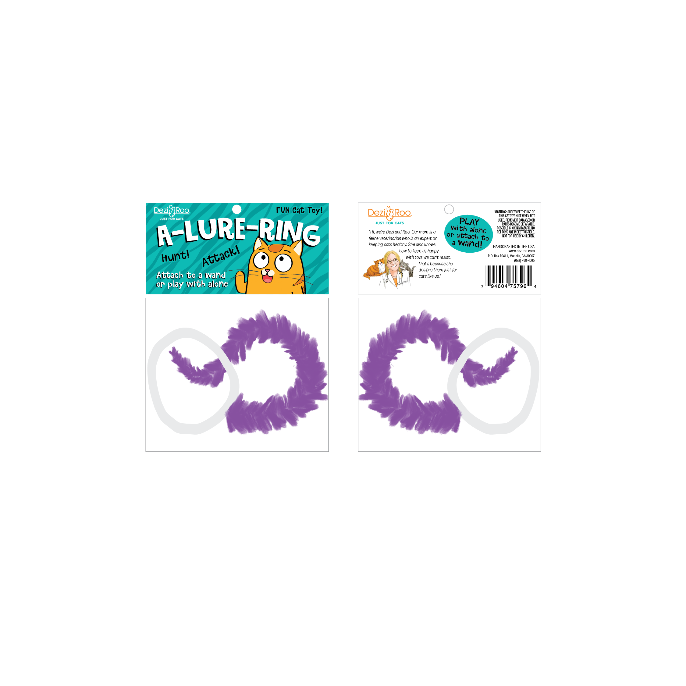 🌿🐱 A-Lure-Ring Cat Toy – Eco-Friendly Hunting Ring with Flutter Tail