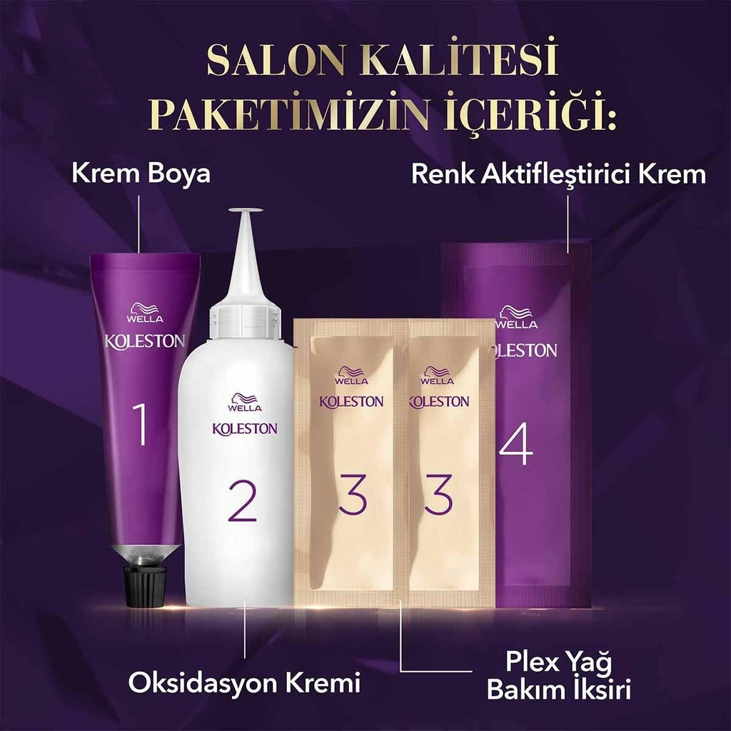 Wella Koleston Supreme Dark Brown Hair Dye 3/0 - Intense Color, Gray Coverage & Shine - Permanent At-Home Hair Color Kit