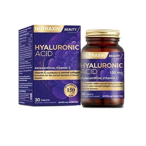 Nutraxin Hyaluronic Acid 150mg Supplement with Astaxanthin & Vitamin C - Joint & Skin Health Support, 30 Tablets