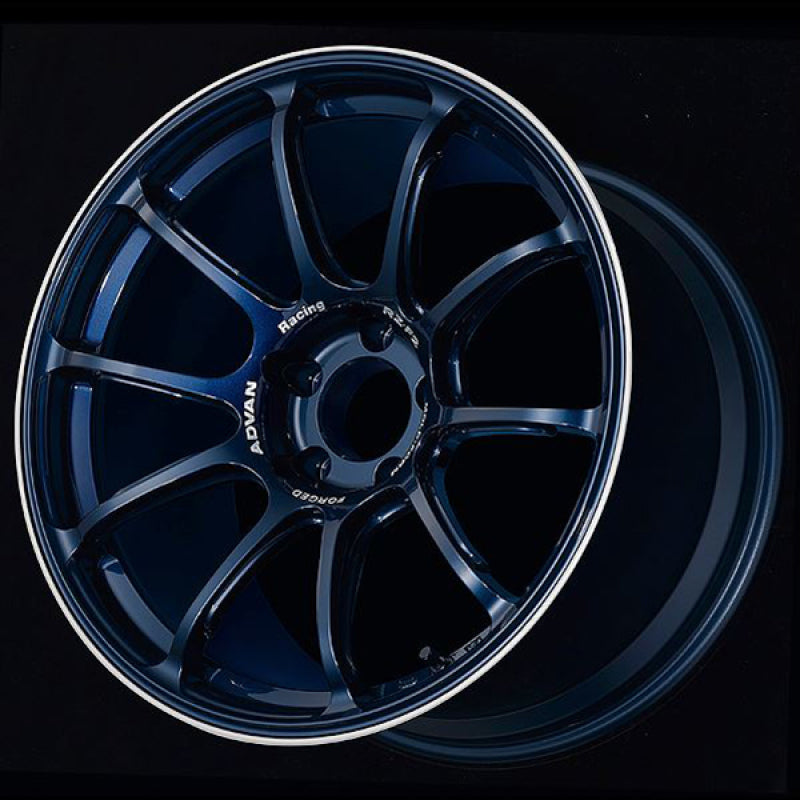 Advan RZ-F2 18x10.0 +35 5-114.3 Racing Titanium Blue & Ring Wheel YA28K35EDR