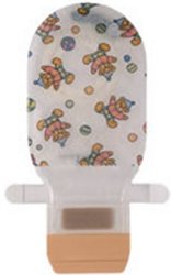 Assura® ColoKids™ Teddy Bear Design Colostomy Pouch, Purple Match 14692