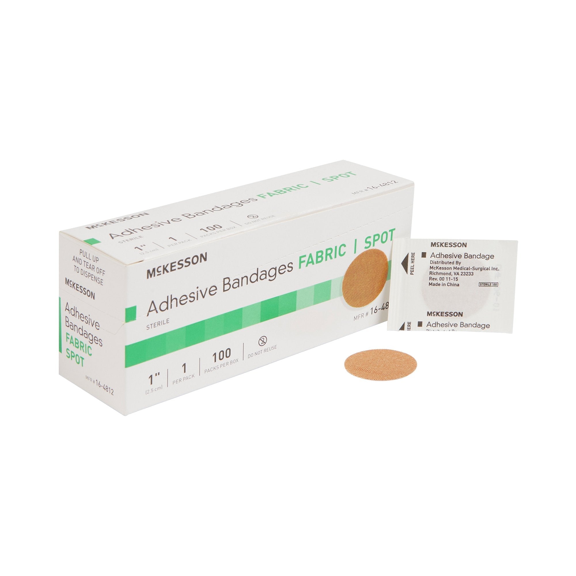 McKesson Round Tan Adhesive Spot Bandage, 1 Inch 16-4812