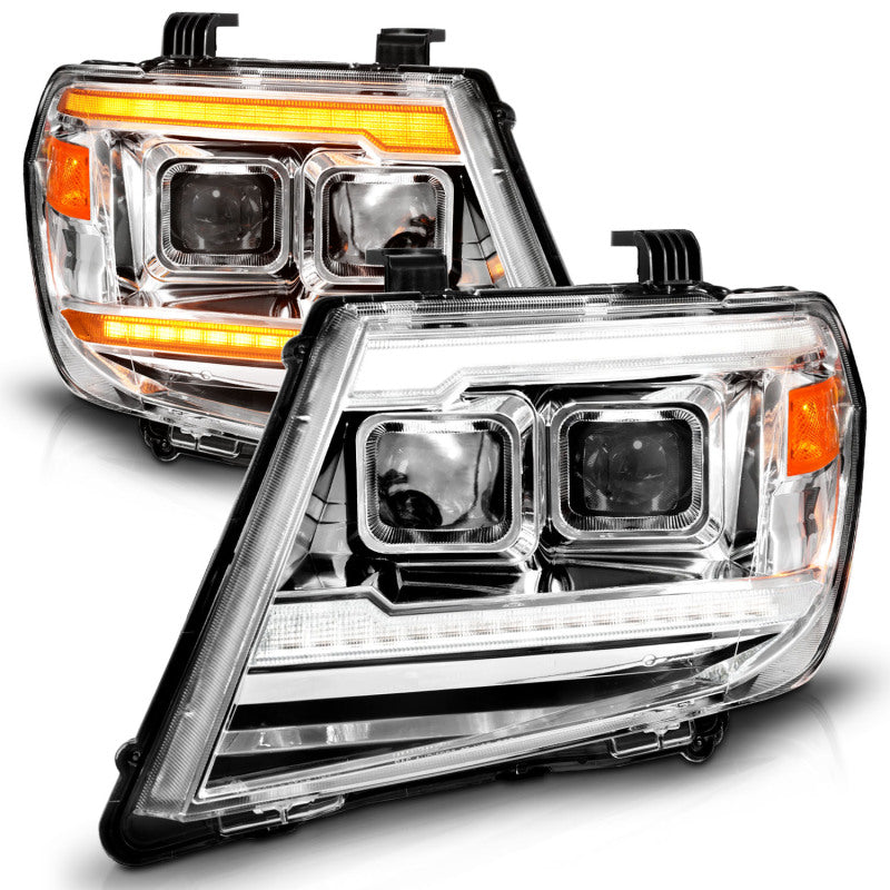 ANZO 09-20 Nissan Frontier Chrome Projector Plank Style DRL w/ Switchback & Sequential LED DRL 111598