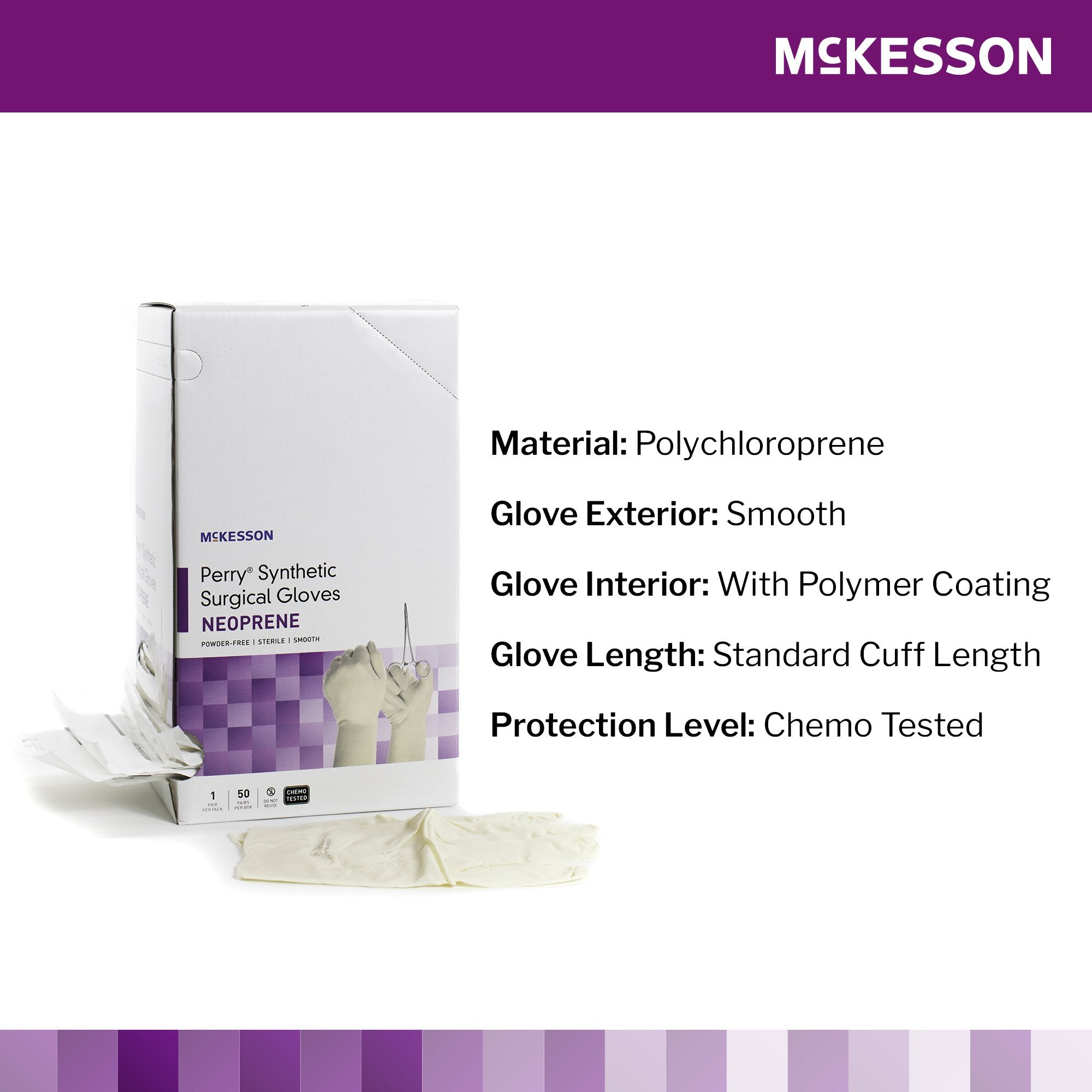 McKesson Perry® Polychloroprene Surgical Glove, Size 6.5, Cream 20-2665N