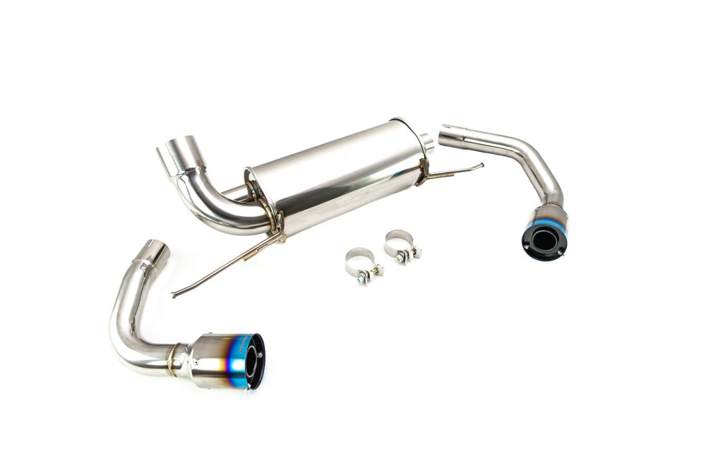 Megan Racing Supremo Axle Back Exhaust System for 2019 BMW 3-Series G20 RWD - T304 Stainless, Burnt Tip