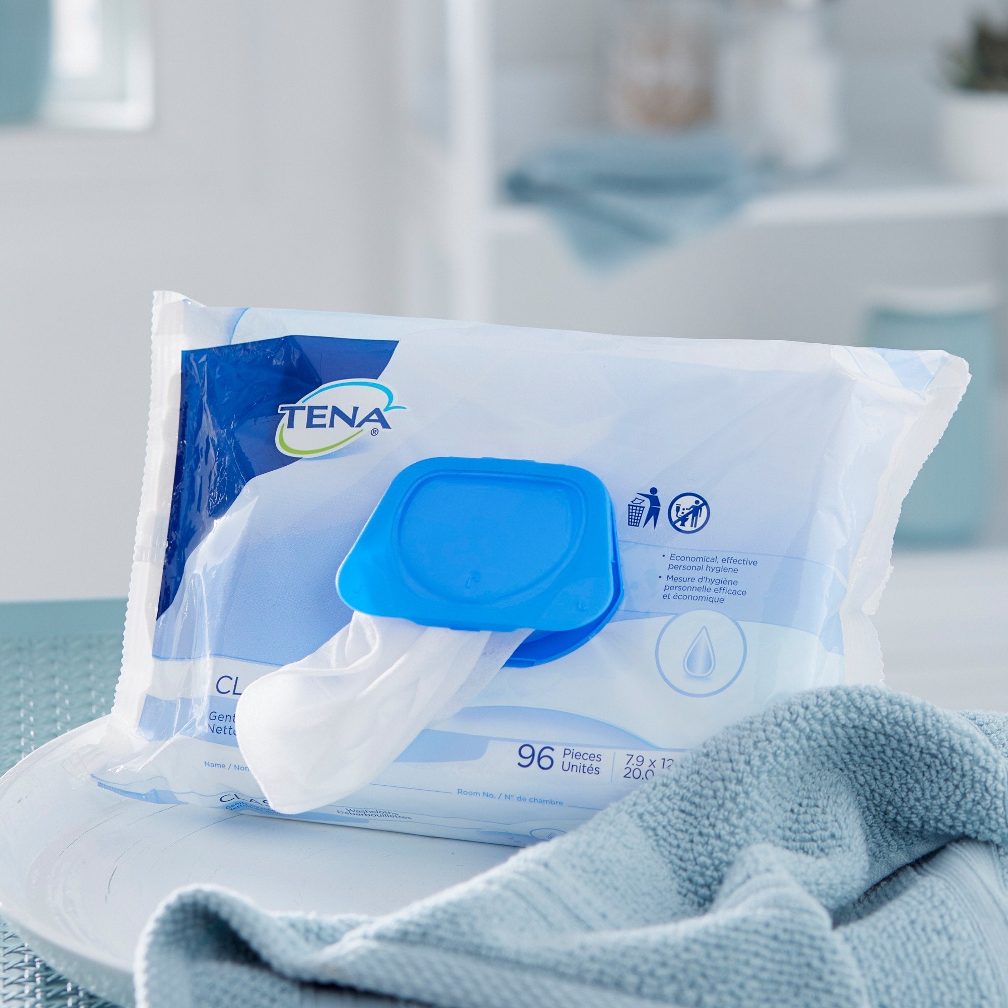 Tena® Scented Classic Washcloth, Soft Pack 65728