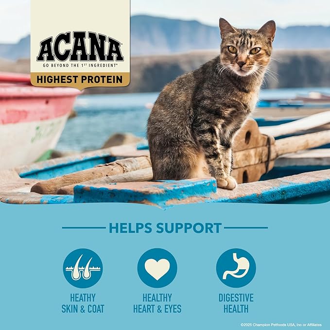 ACANA Grain - free Dry Cat Food Wild Atlantic Saltwater Fish with Freeze - Dried Liver 10lb Bag - PhishStones Products