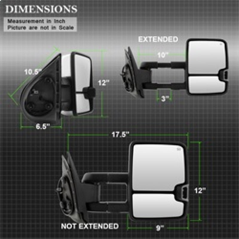 SPYDER xTune Chevy Silverado 07-13 Heated Amber LED Signal Mirrors Chrome MIR-CSIL07S-G3C-PWH-AM-SET 9936760