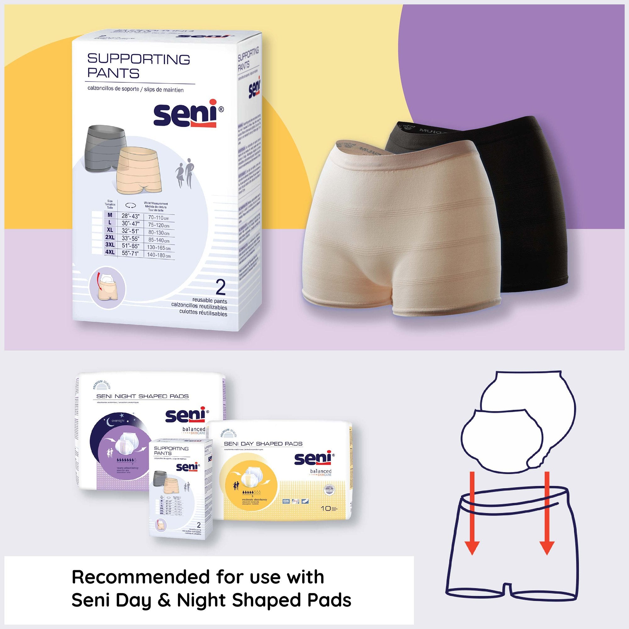 Seni® Pull On Boxer Style Knit Pant, 4X-Large, Unisex S-4X02-US1