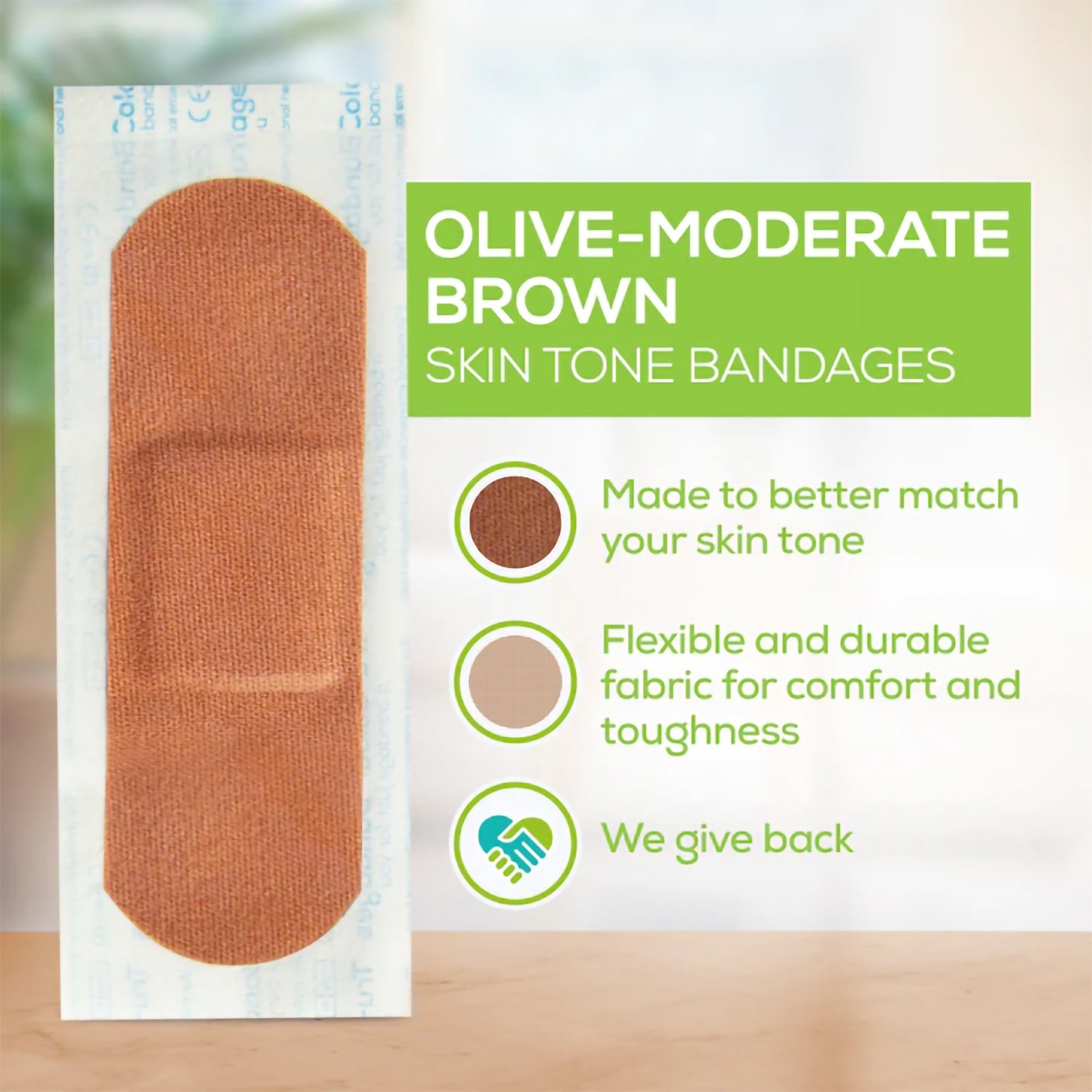 TruColour® Olive Adhesive Strip, 1 x 3 Inch TCB-101
