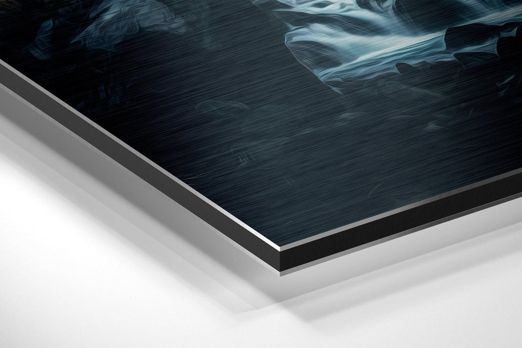 Moonlit Pine Gorge Rushing River Brushed Aluminum Dibond Wall Art