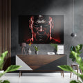 Red Rim Light Fierce Boxer Stare Brushed Aluminum Dibond Wall Art