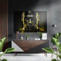 Amber Rim Light Boxer Stare Brushed Aluminum Dibond Wall Art