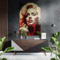 Crimson Lit Painterly Blonde Brushed Aluminum Dibond Wall Art