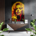 Golden Yellow Painterly Blonde Brushed Aluminum Dibond Wall Art