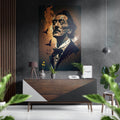 Amber Bats and Bow Tie Portrait Brushed Aluminum Dibond Wall Art