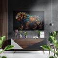 Geometric Mosaic Lion Brushed Aluminum Dibond Wall Art