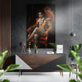 Gold Baroque Jacket Throne Portrait Brushed Aluminum Dibond Wall Art