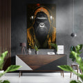 Mustard Hoodie DJ Gorilla Aluminum Brushed Aluminum Dibond Wall Art