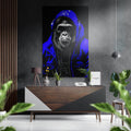 Electric Blue Hoodie Ape Aluminum Brushed Aluminum Dibond Wall Art