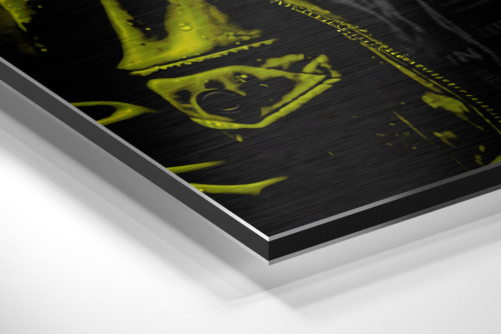 Yellow Hoodie DJ Gorilla Aluminum Brushed Aluminum Dibond Wall Art