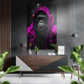 Magenta Hoodie DJ Ape Aluminum Brushed Aluminum Dibond Wall Art