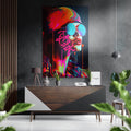 Blue Shades Rainbow Woman Brushed Aluminum Dibond Wall Art