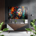 Street Art Freckled Woman Brushed Aluminum Dibond Wall Art